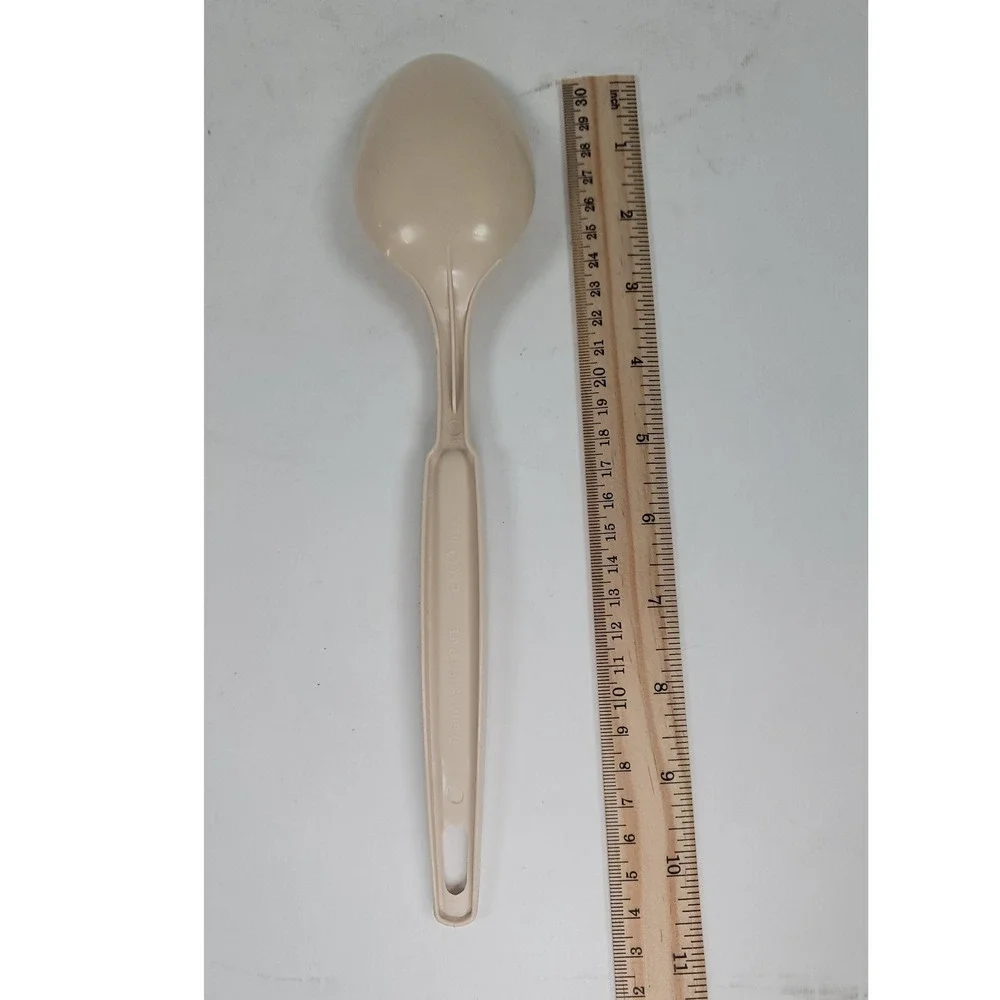 Vintage EKCO USA Nylon Mixing Spoon Almond Beige Plastic Kitchen Utensil 11.5 in